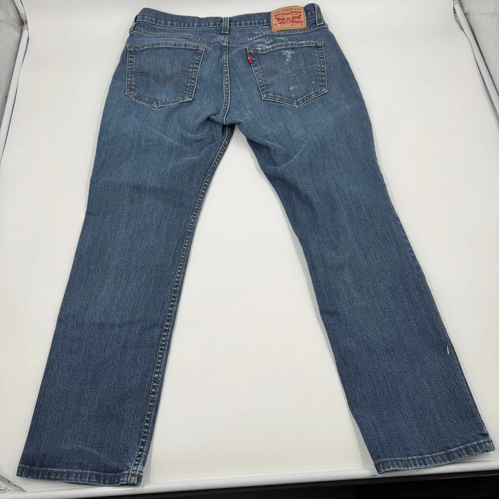 Levis 511 Slim Fit Blue Paint Splatter Jeans Mens 36x30‎ Medium Wash